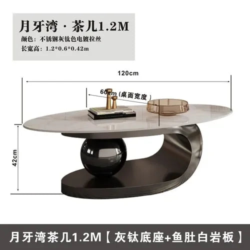 Modern Minimalist Oval Coffee Table