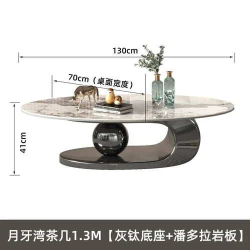 Modern Minimalist Oval Coffee Table