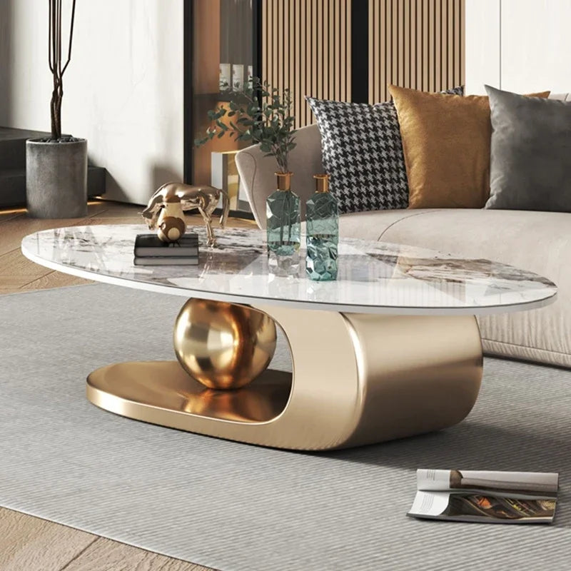 Modern Minimalist Oval Coffee Table