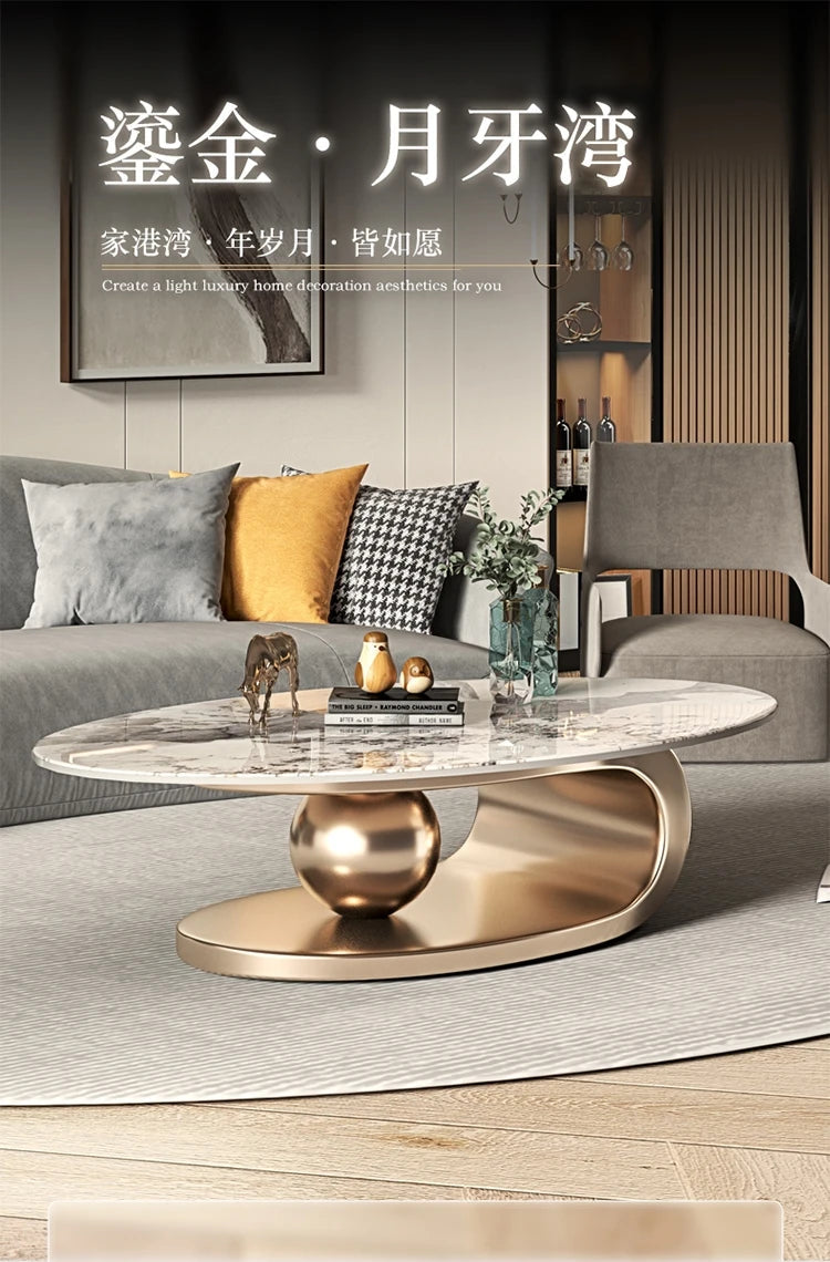 Modern Minimalist Oval Coffee Table