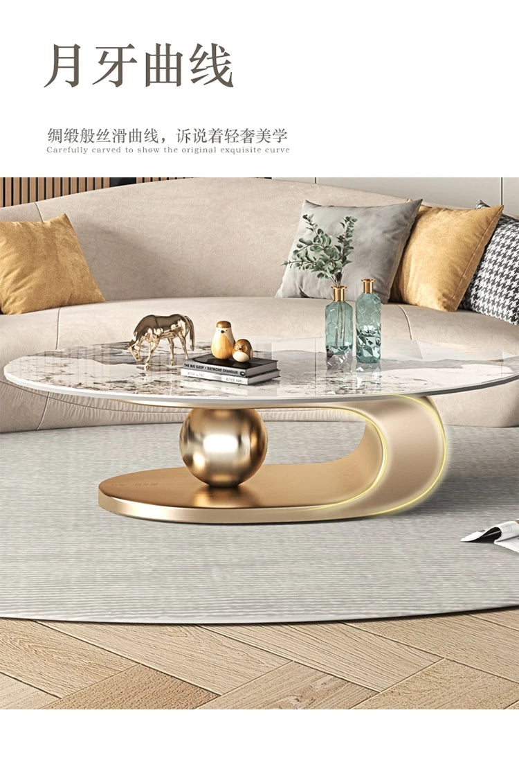 Modern Minimalist Oval Coffee Table