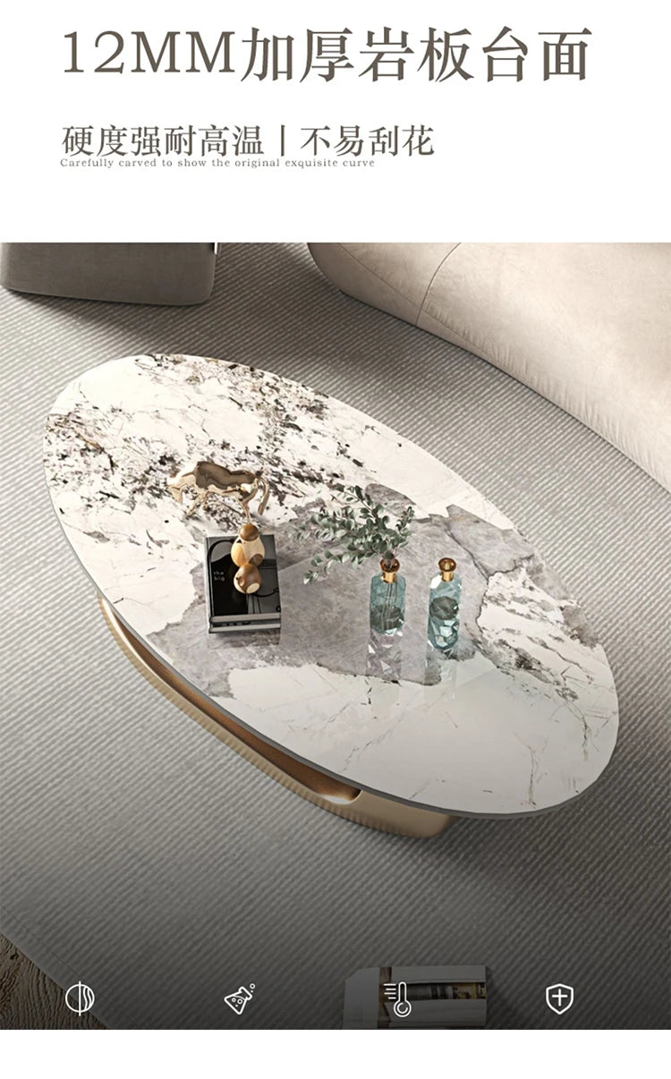 Modern Minimalist Oval Coffee Table