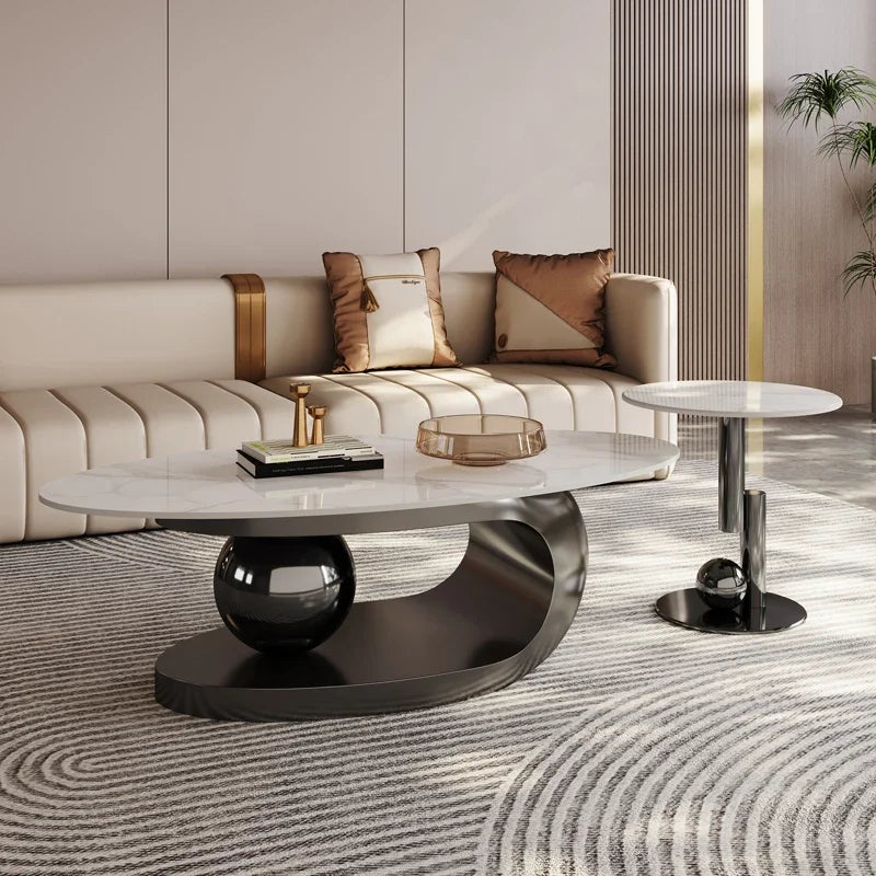 Modern Minimalist Oval Coffee Table