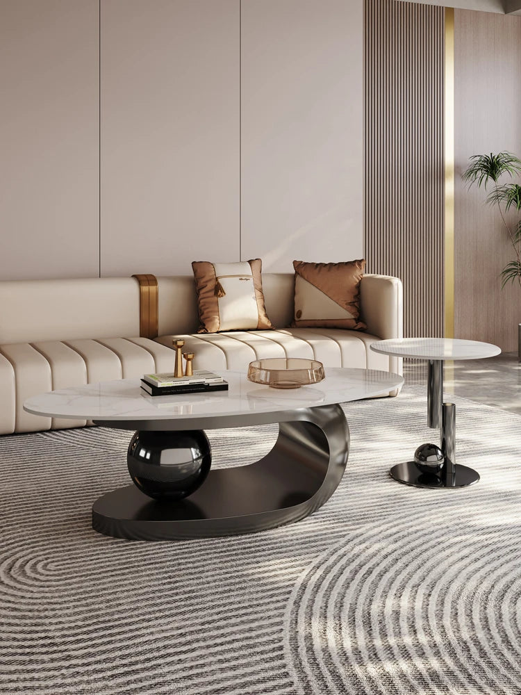 Modern Minimalist Oval Coffee Table