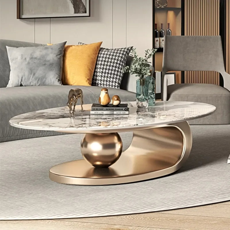 Modern Minimalist Oval Coffee Table