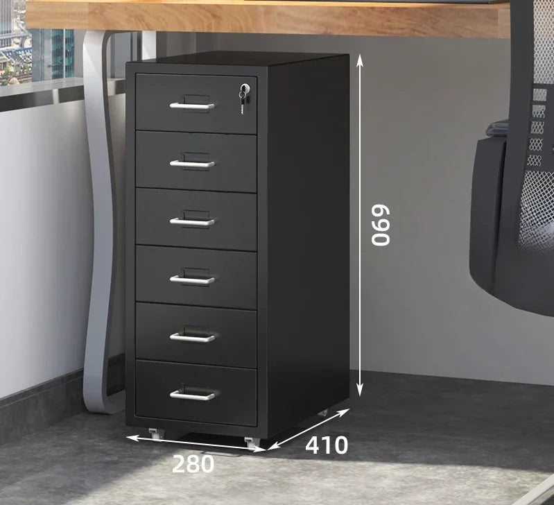 Modern Mobile File Cabinet Black