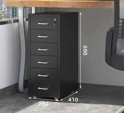 Modern Mobile File Cabinet Black