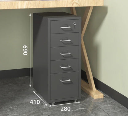 Modern Mobile File Cabinet Black