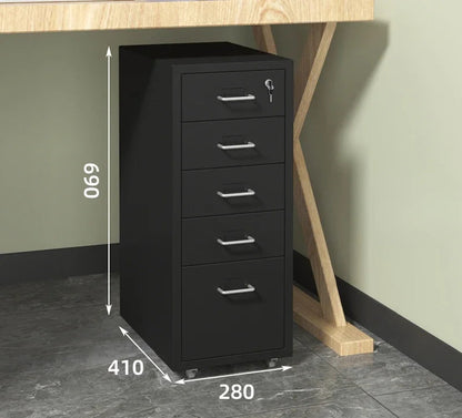 Modern Mobile File Cabinet Black