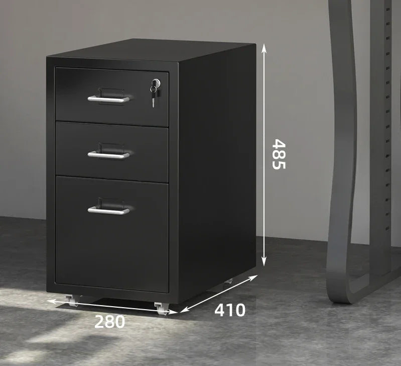 Modern Mobile File Cabinet Black