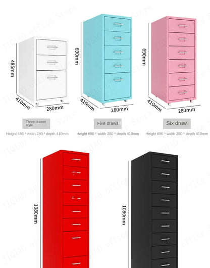 Modern Mobile File Cabinet Black