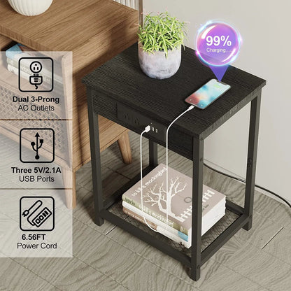 Modern Nightstand Set with USB Ports