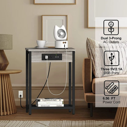 Modern Nightstand Set with USB Ports