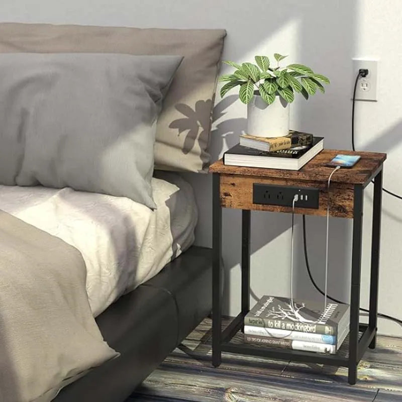 Modern Nightstand with USB Ports