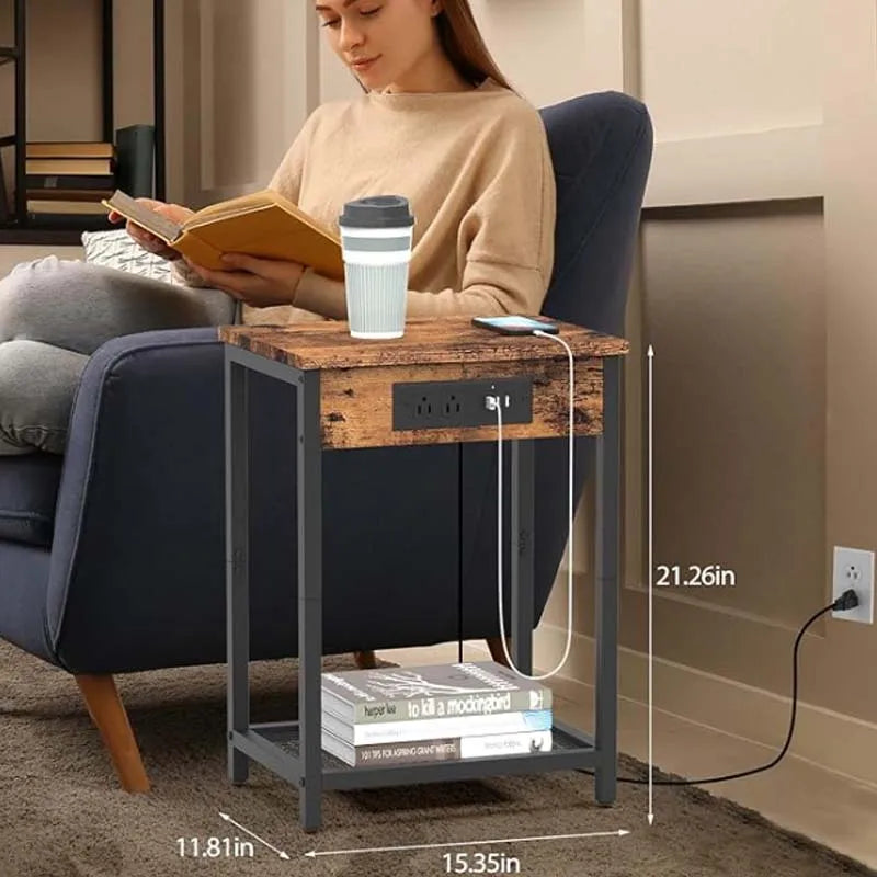 Modern Nightstand with USB Ports