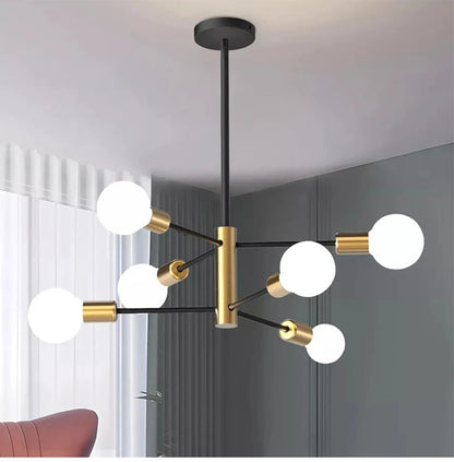 Modern Nordic Black Sputnik Chandelier