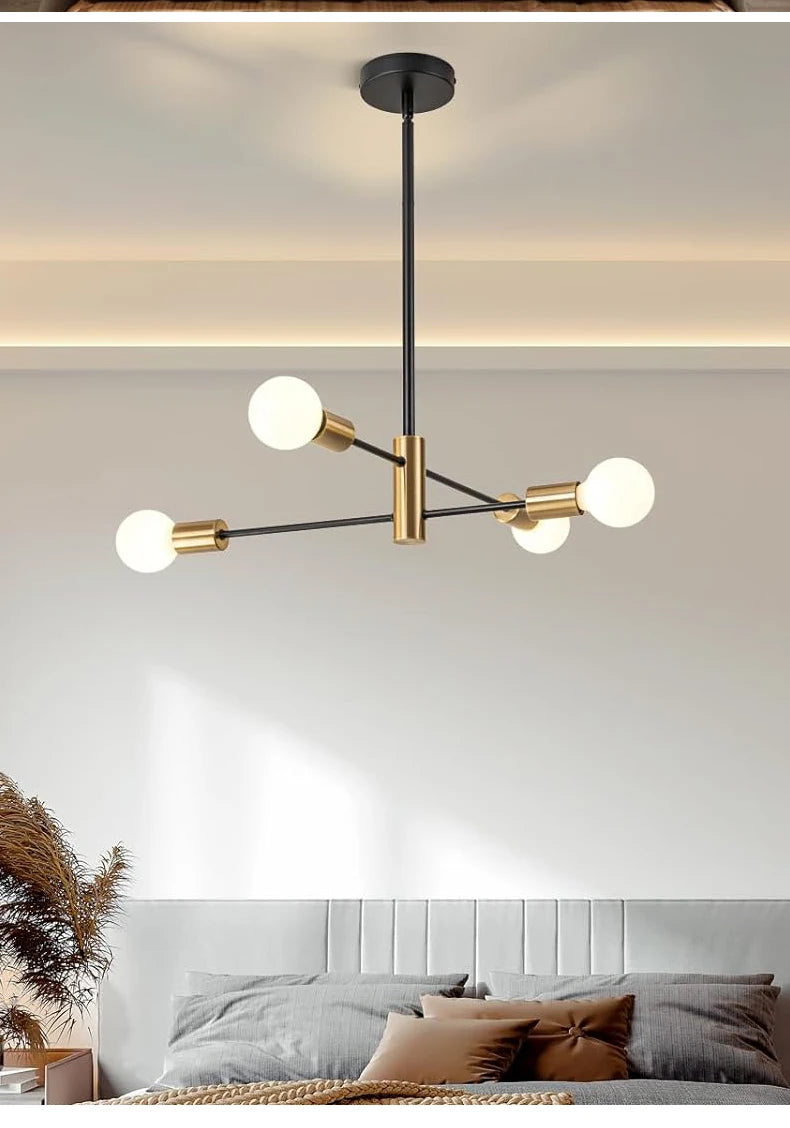 Modern Nordic Black Sputnik Chandelier