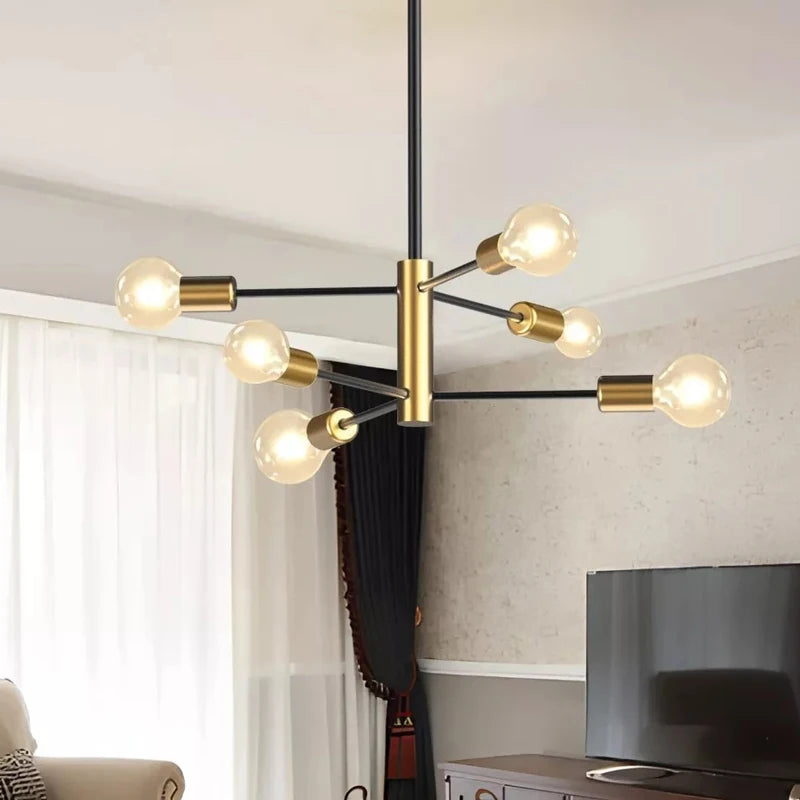 Modern Nordic Black Sputnik Chandelier