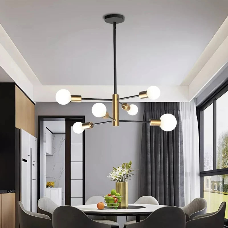 Modern Nordic Black Sputnik Chandelier