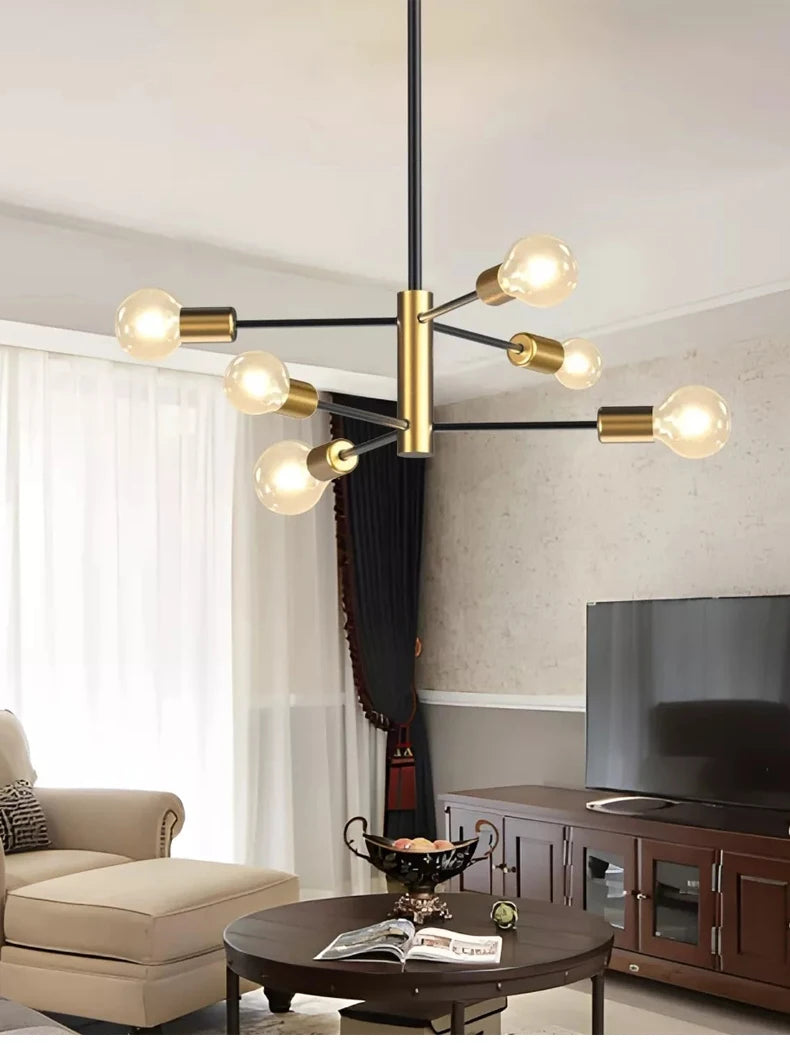 Modern Nordic Black Sputnik Chandelier