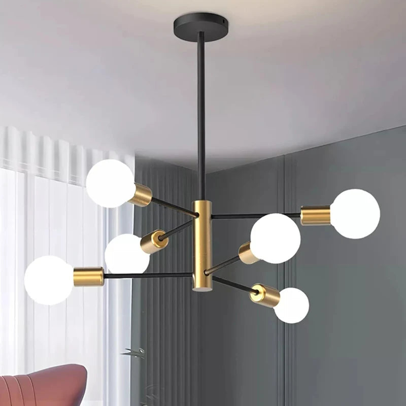 Modern Nordic Black Sputnik Chandelier