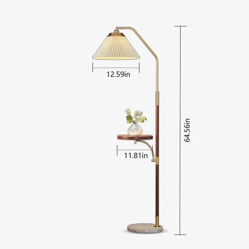 Modern Pleated Floor Lamp with Tray