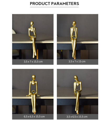 Modern Resin Thinker Statue Decor