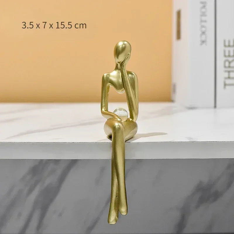 Modern Resin Thinker Statue Decor