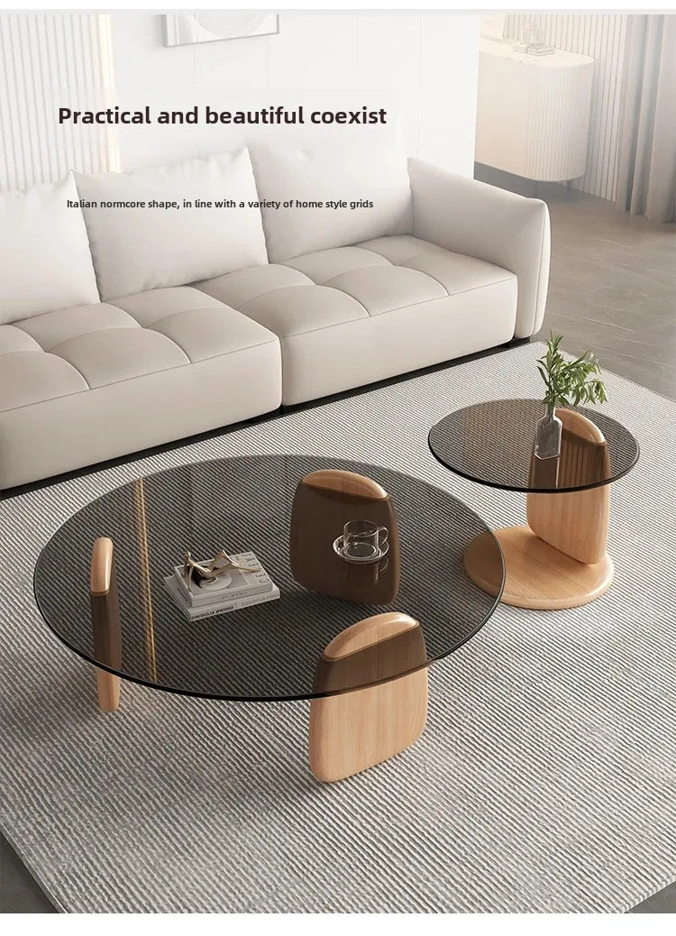 Modern Round Glass Coffee Table