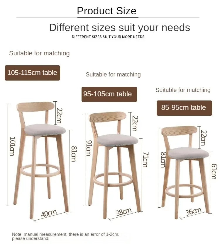 Modern Solid Wood Bar Stools