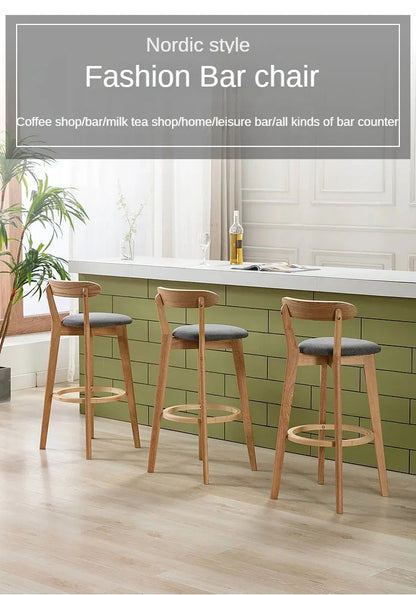 Modern Solid Wood Bar Stools