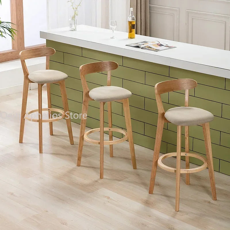 Modern Solid Wood Bar Stools