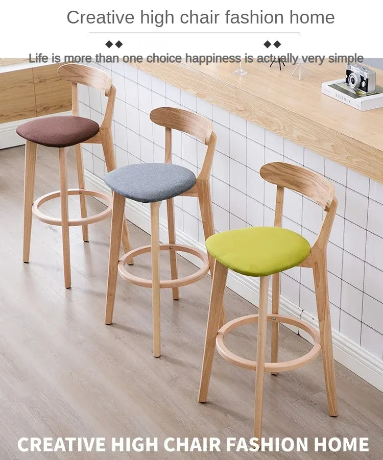 Modern Solid Wood Bar Stools