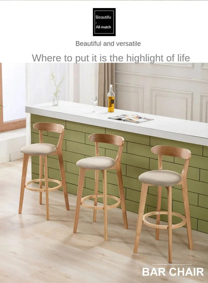 Modern Solid Wood Bar Stools