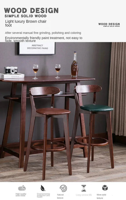 Modern Solid Wood Bar Stools