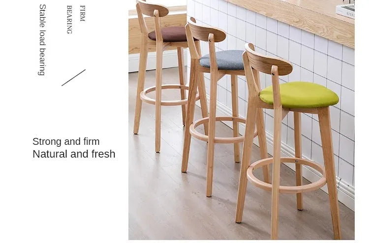 Modern Solid Wood Bar Stools