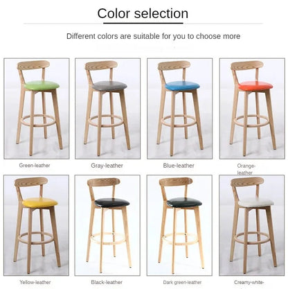 Modern Solid Wood Bar Stools