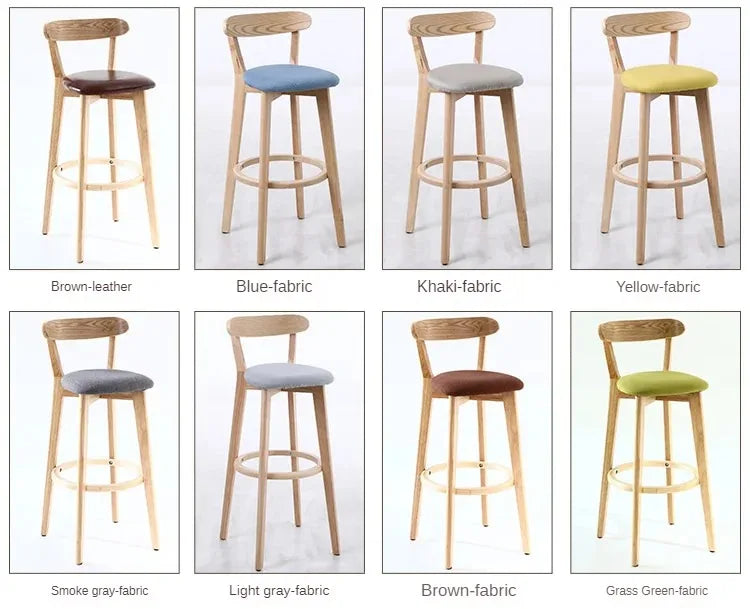 Modern Solid Wood Bar Stools