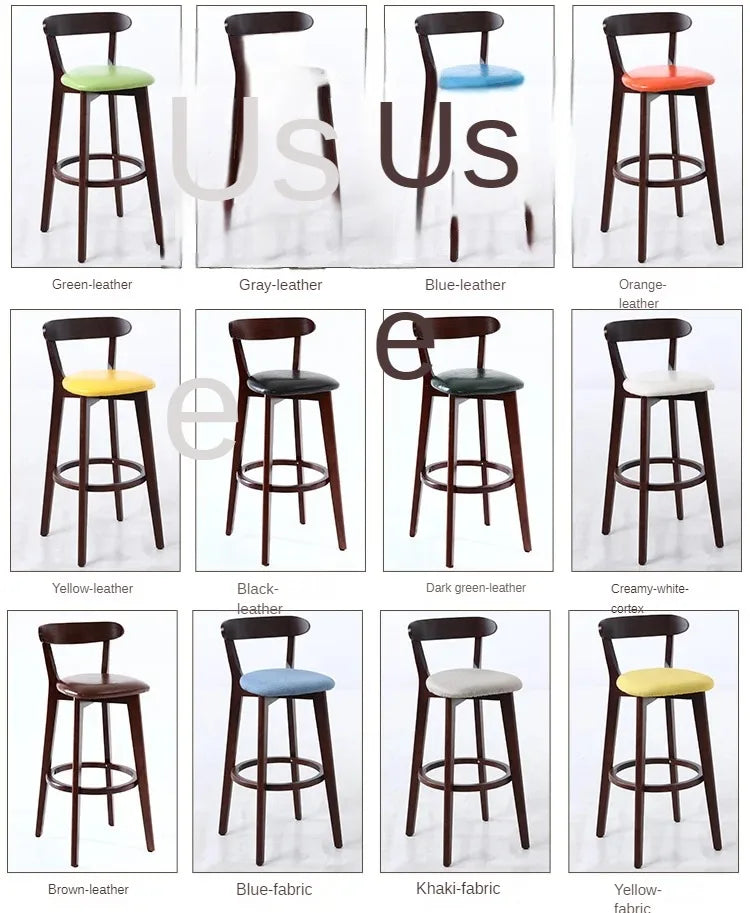 Modern Solid Wood Bar Stools