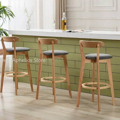 Modern Solid Wood Bar Stools