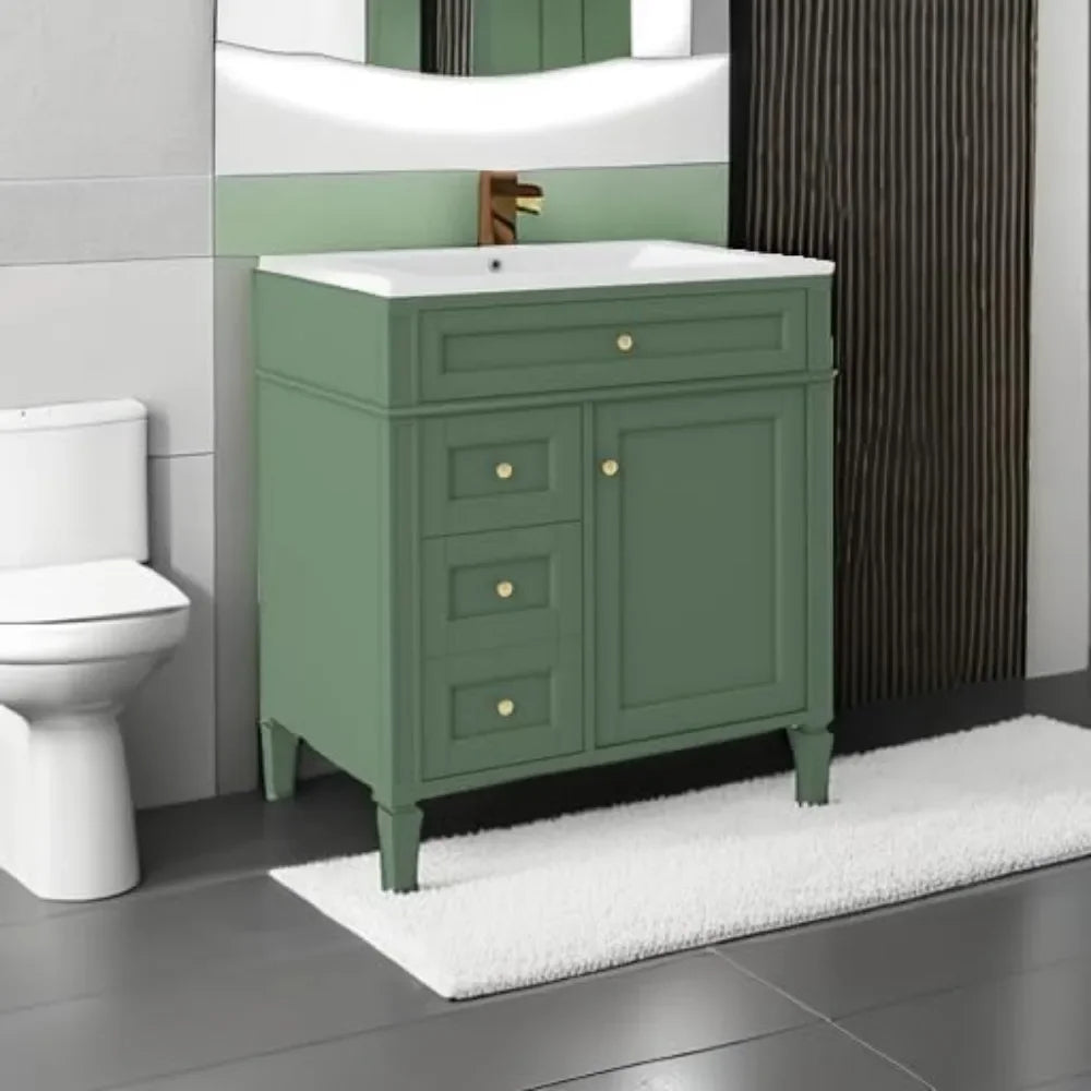 Modern Solid Wood Bathroom Vanity Set