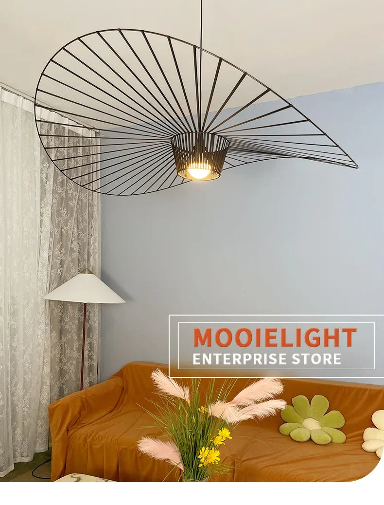 Modern Straw Hat Pendant Light