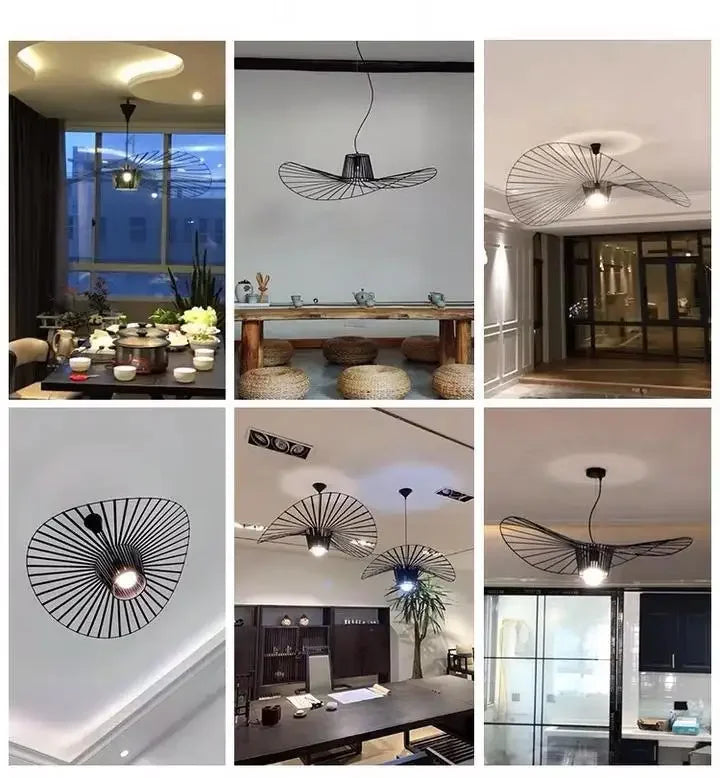 Modern Straw Hat Pendant Light