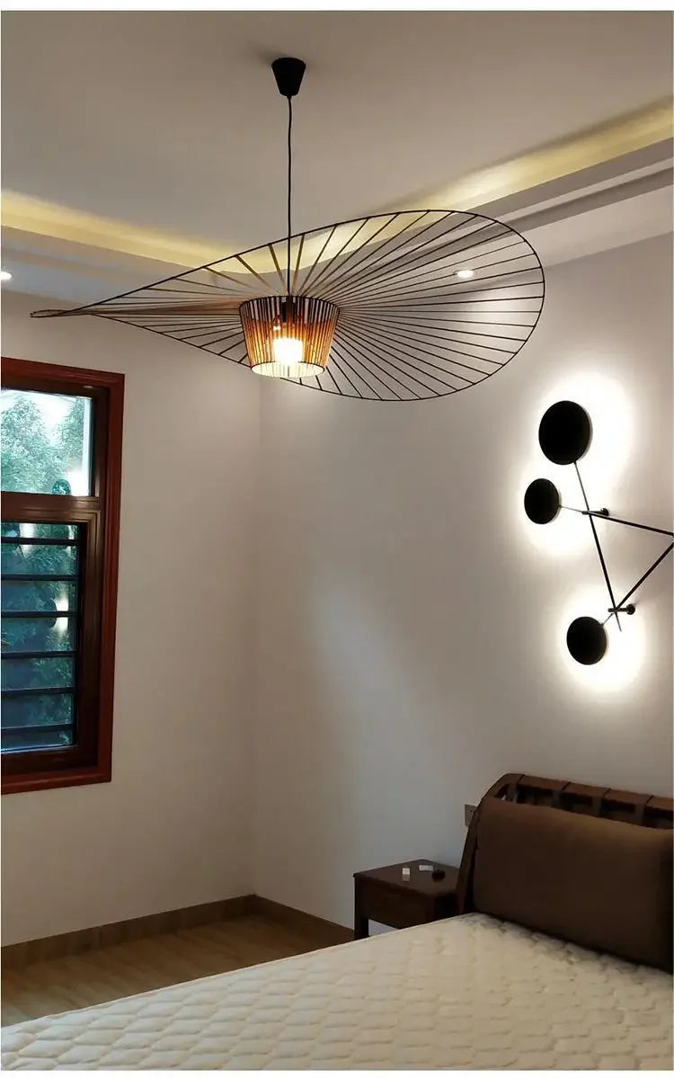 Modern Straw Hat Pendant Light