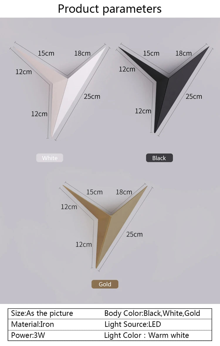 Modern Triangle LED Wall Sconce