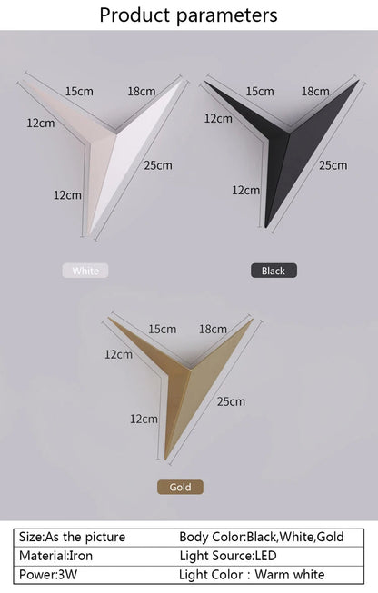 Modern Triangle LED Wall Sconce