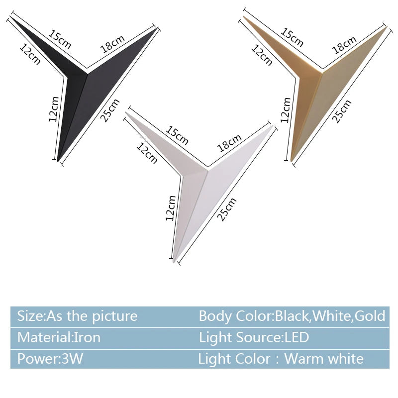 Modern Triangle LED Wall Sconce