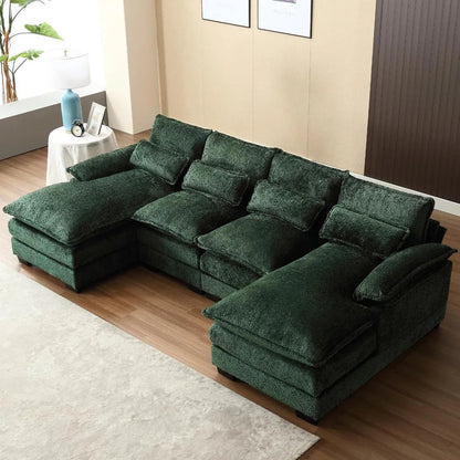 Modern U-Shaped Chenille Sectional Sofa