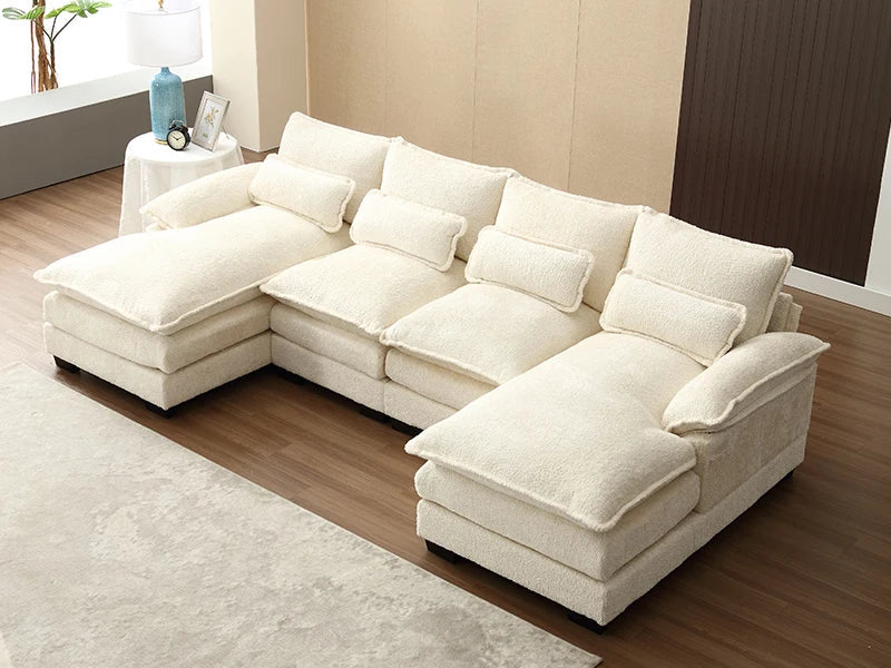 Modern U-Shaped Chenille Sectional Sofa