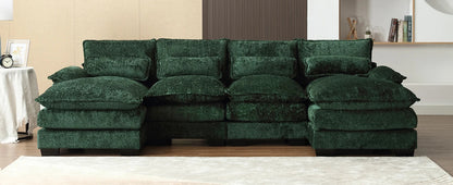 Modern U-Shaped Chenille Sectional Sofa